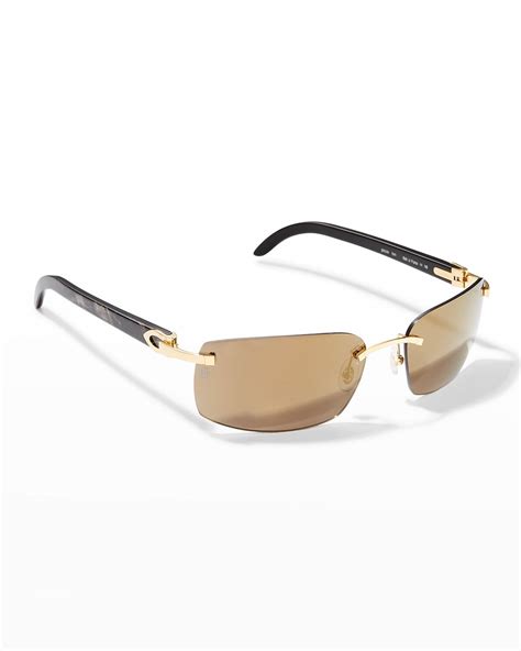 rimless rectangle sunglasses cartier.